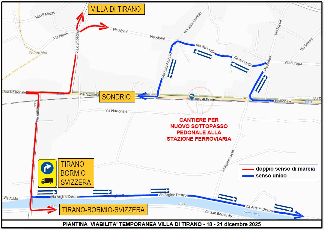 villa di tirano Statale 38 chiusa il weekend prima di Natale