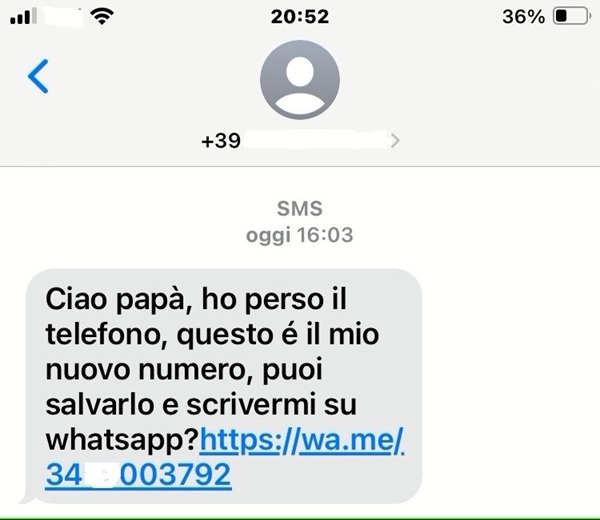 attenti al nuovo tranello la truffa sms papà, ho rotto il telefono