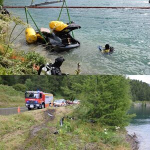 auto si schianta nel lago dopo un incidente