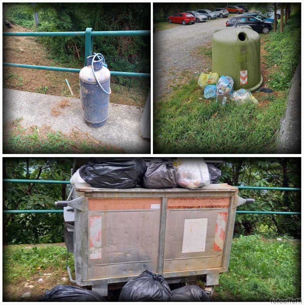 ardenno, abbandono rifiuti nel parcheggio biolo
