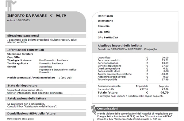 bolletta acqua senza consumo cosa paghi davvero