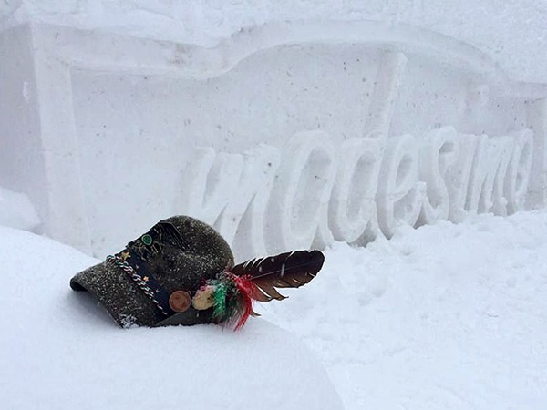 cerimonia innevata a madesimo per l'anniversario di nikolajewka