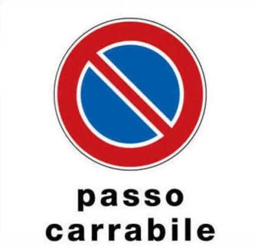 Cartello Passo Carrabile In Alluminio – 250x450 Mm – Con Autorizzazione Comunale