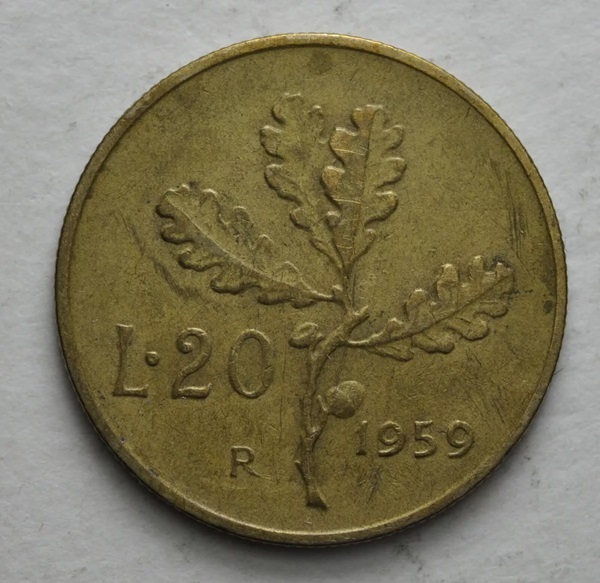 il valore eccezionale della moneta da 20 lire quercia