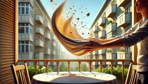 sbattere la tovaglia dal balcone è legale