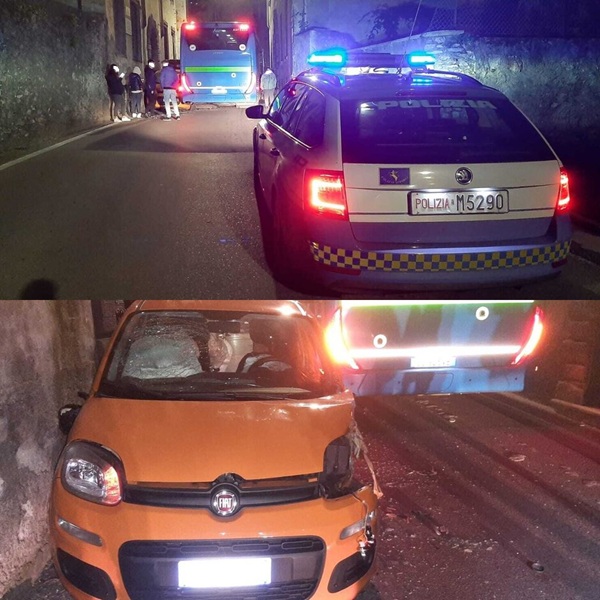 auto e bus si scontrano nella strettoia di gravedona