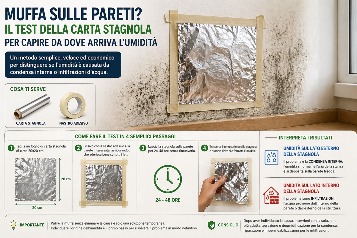 Muffa pareti test stagnola