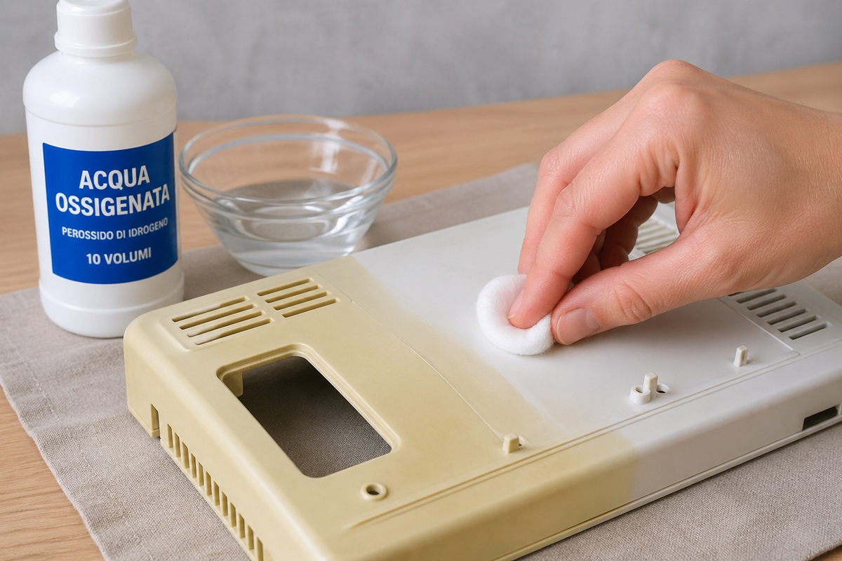 Sbiancare plastica ingiallita