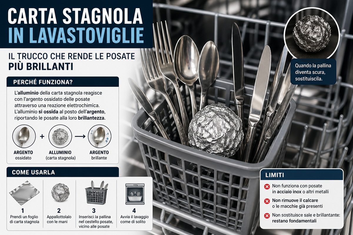 carta stagnola in lavastoviglie