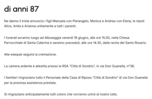 necrologi 8 luglio