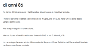 necrologi 8 luglio