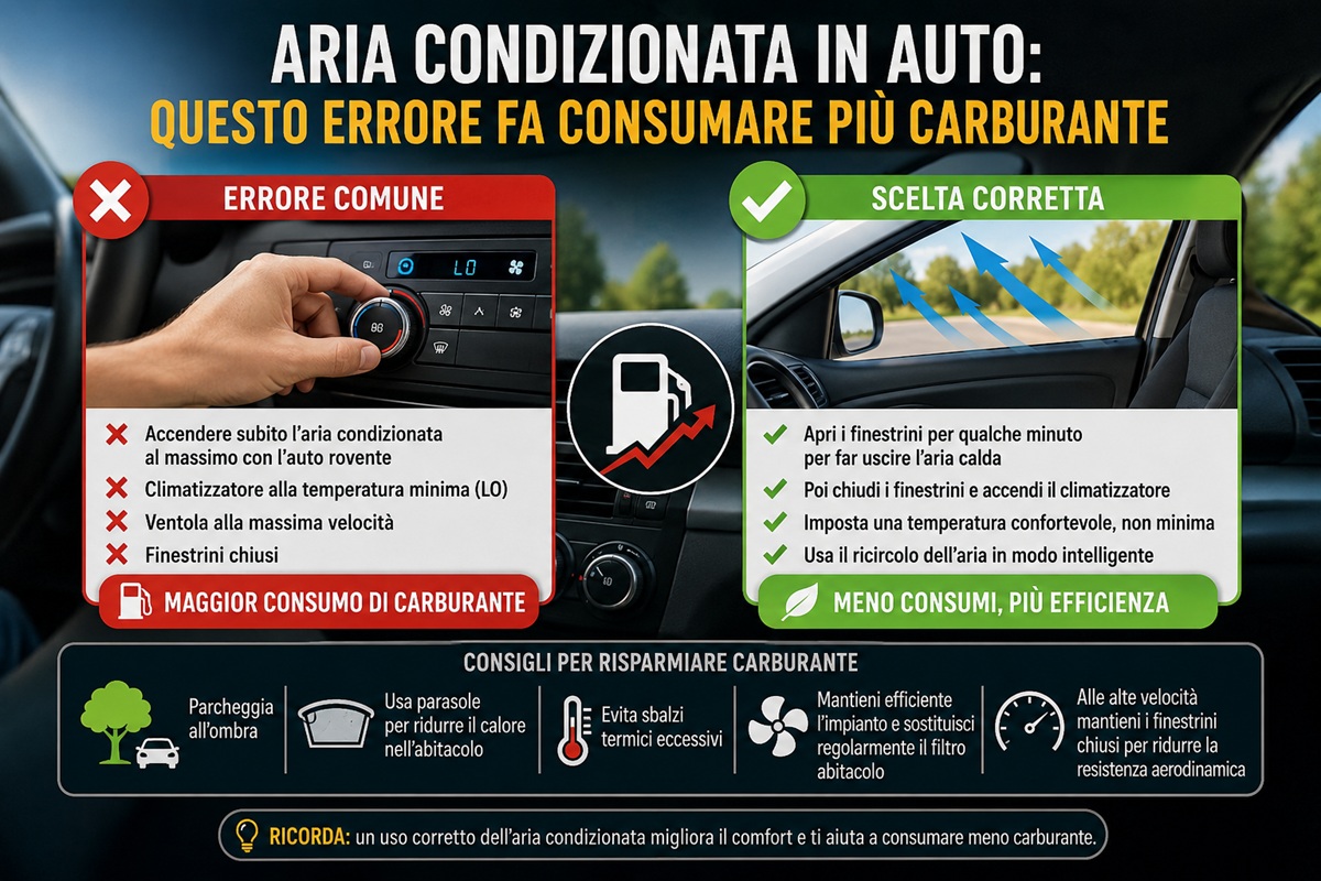 Aria condizionata consumo benzina