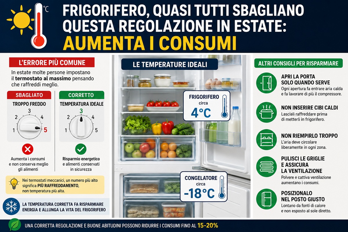 Frigorifero in estate